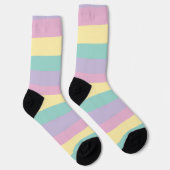 Chaussette Bandes Inégales Pink, Jaune, Violet & Vert (Droite)