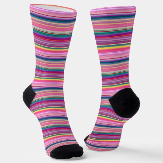 Chaussette Bandes multicolores rétro (Angulaire)