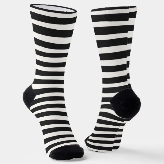 Chaussette Bandes noires et blanches avec vos initiales (Angulaire)