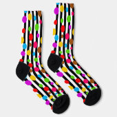 Chaussette Bandes Pois colorées (Droite)