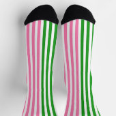 Chaussette Bandes roses Baies vertes (Haut)