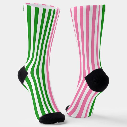 Chaussette Bandes roses Baies vertes (Angulaire)