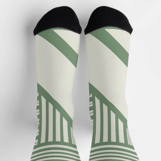 Chaussette Bandes triangulaires en vert (Haut)