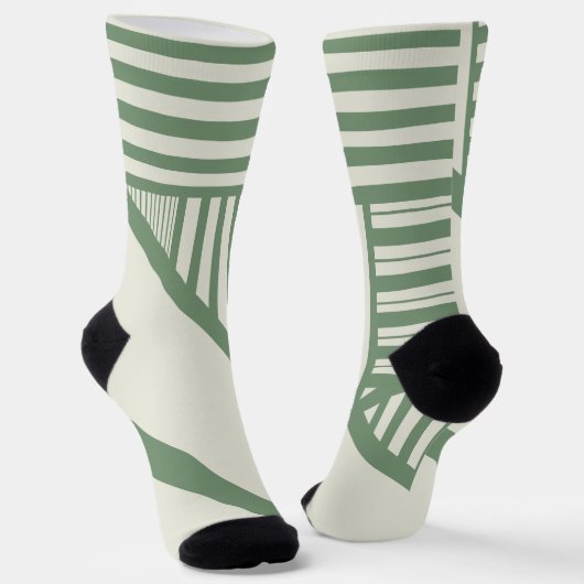Chaussette Bandes triangulaires en vert (Angulaire)