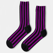 Chaussette Bandes verticales violettes et noires de grande ta (Gauche)