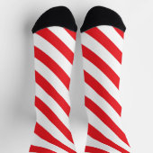 Chaussette Barbershop Rouge et blanc Diagonal Stripe (Haut)