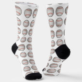 Chaussette Baseball Pattern White Background (Angulaire)