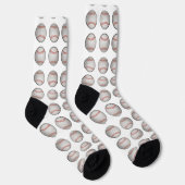 Chaussette Baseball Pattern White Background (Droite)