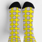 Chaussette Baseball Pattern Yellow Background (Haut)
