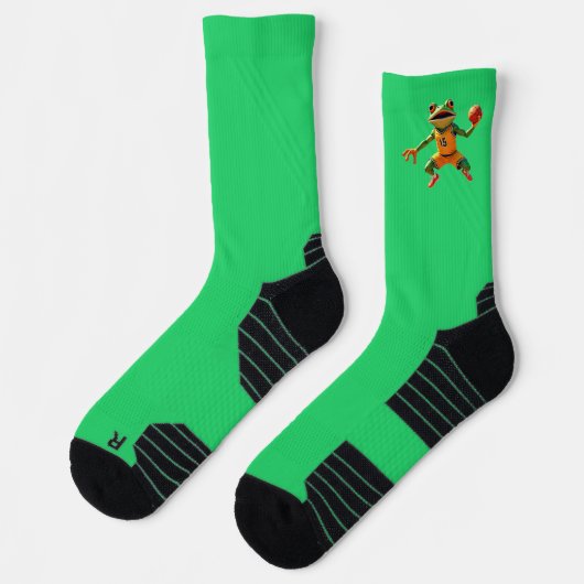 Chaussette Basketball Frog chaussettes vert haute performance (Gauche)