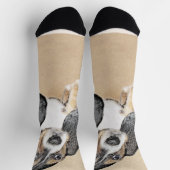 Chaussette Basset Hound Peinture Chiot - Art Chien original (Haut)