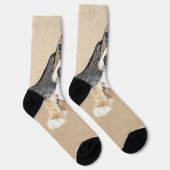 Chaussette Basset Hound Peinture Chiot - Art Chien original (Droite)