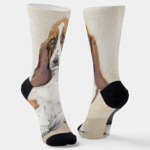Chaussette Basset Hound Peinture - Cute Original Chien Art