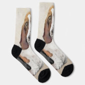 Chaussette Basset Hound Peinture - Cute Original Chien Art (Droite)