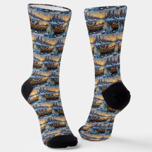 Chaussette Bateau de Noël de Schnauzer pour les Fêtes