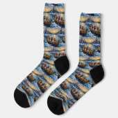 Chaussette Bateau de Noël Lhasa Apso pour les Fêtes (Gauche)