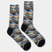Chaussette Bateau de Noël Lhasa Apso pour les Fêtes (Droite)