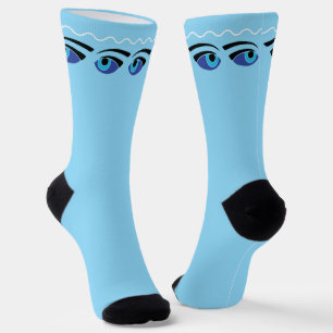 Chaussette Bateau de pêche grec yeux protecteurs bleus