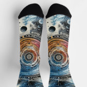 Chaussette Batik futuriste Art cosmique - Design spatial (Haut)