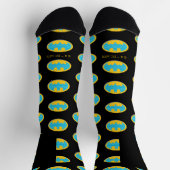 Chaussette Batman | Symbole Cyan Stripes (Haut)