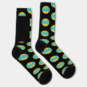 Chaussette Batman | Symbole Cyan Stripes (Droite)