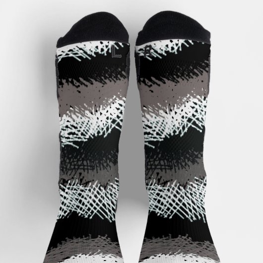 Chaussette Bâtons écartés - Noir et blanc (Haut)