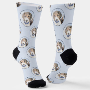 Chaussette Beagle Anglais Peinture Tri Tricolor Cute Dog Art