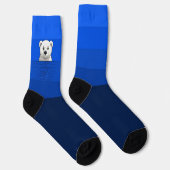 Chaussette Bear looking over wall, Dark Blue Shades (Droite)