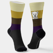 Chaussette Bear looking over wall, Golden Brown (Angulaire)