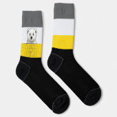 Chaussette Bear looking over wall, Yellow, Black and Gray (Droite)