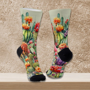 Chaussette Beau Cactus Flower