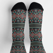 Chaussette Beau Motif de broderie de croix florales (Haut)