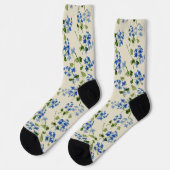 Chaussette Beau motif fleuri sans soudure (Gauche)