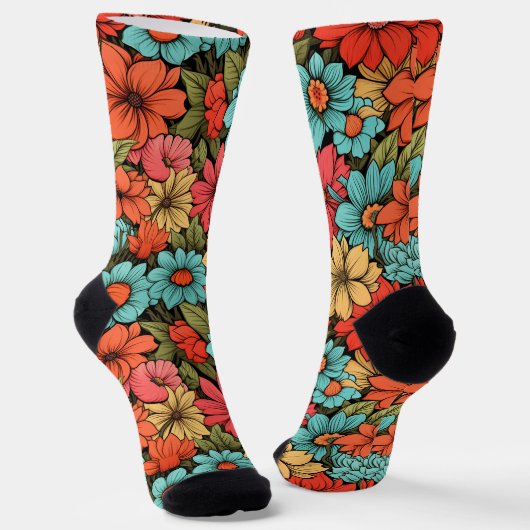 Chaussette Beau motif floral (Angulaire)