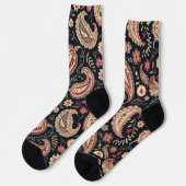 Chaussette Beau Motif Paisley Dark N Red Mix (Gauche)
