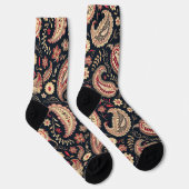 Chaussette Beau Motif Paisley Dark N Red Mix (Droite)