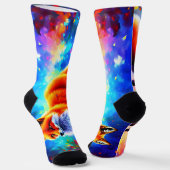 Chaussette Beau renard forestier cool couleur rouge lunatique (Angulaire)