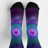 Chaussette Beauté florale Abstraite Fleur d'art fractionnée c (Haut)