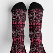 Chaussette Beauté Flower Line Typographie d'art (Haut)