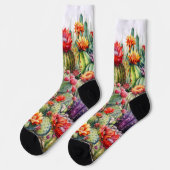 Chaussette Beaux Cactus Fleuris  (Gauche)