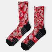 Chaussette Beaux roses en bouquet rose et rouge (Gauche)