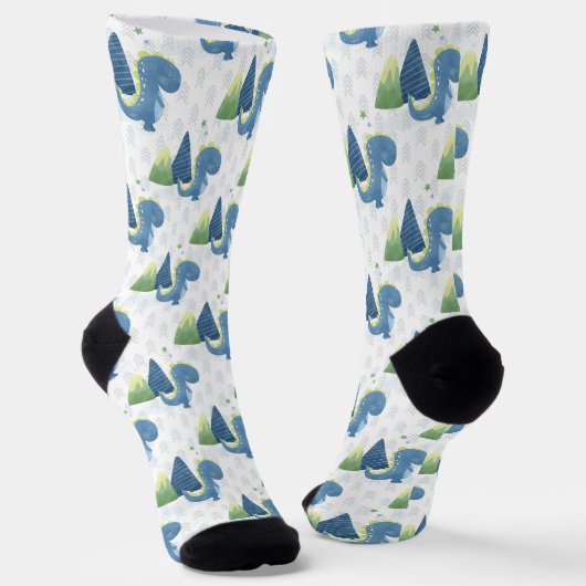 Chaussette Bébé Dinosaure et Montagnes (Angulaire)