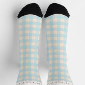 Chaussette Bébé mou bleu en vichy plaid preply coché (Haut)