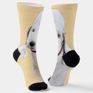 Chaussette Bedlington Terrier Peinture - Art Chien original