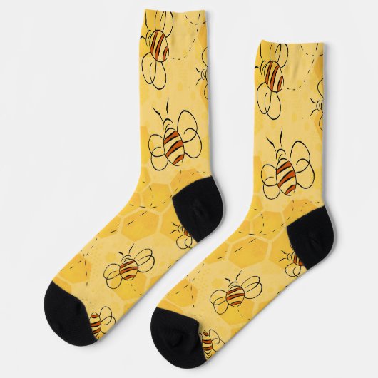 Chaussette Bee Buzzing Honey Bees mignonne (Gauche)