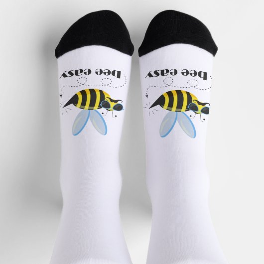 Chaussette Bee caractère avec mustache lunettes de soleil Bee (Haut)