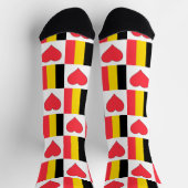 Chaussette Belgique Drapeau Coeur Motif Fun Belgian Pride (Haut)