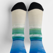 Chaussette Belle plage Cool Blue Ocean Waves Photographie (Haut)