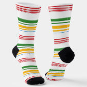 Chaussette Belle rayures vert jaune jettent oreiller (Angulaire)