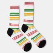 Chaussette Belle rayures vert jaune jettent oreiller (Droite)